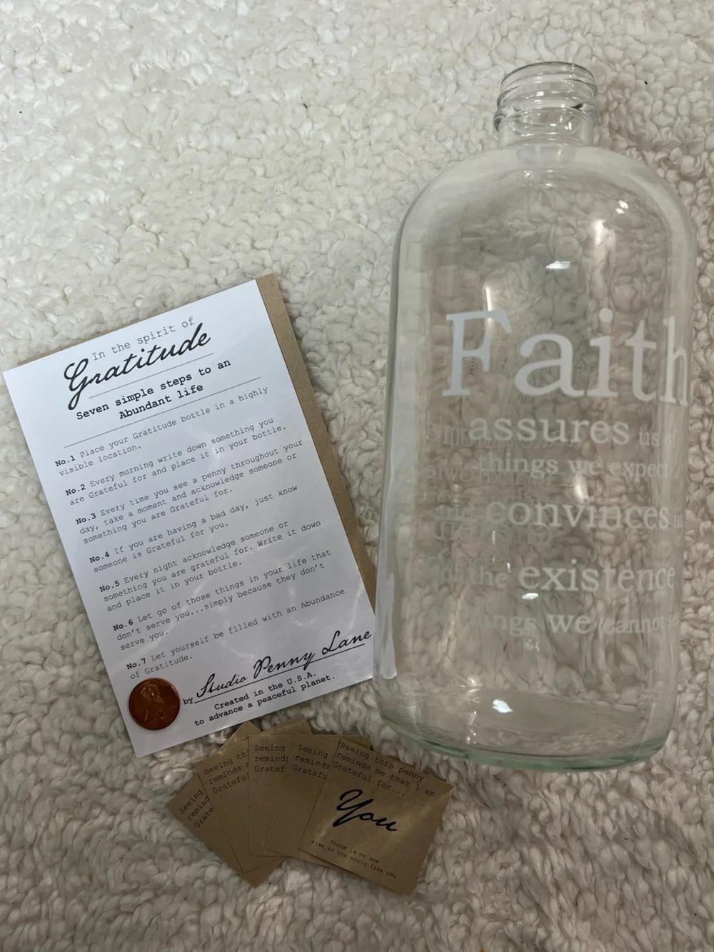Studio Pennylane Faith & Gratitude Clear Apothecary Jar